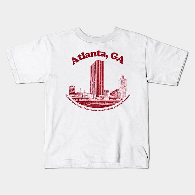 Atlanta, Georgia  // Retro Humor Tourist Design Kids T-Shirt by DankFutura